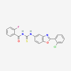 molecular formula C21H13ClFN3O2S B4985440 N-({[2-(2-chlorophenyl)-1,3-benzoxazol-5-yl]amino}carbonothioyl)-2-fluorobenzamide 