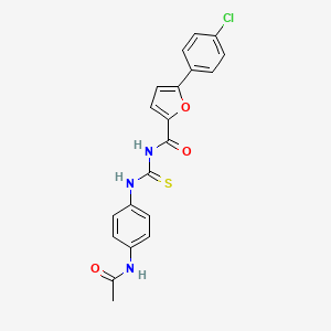 molecular formula C20H16ClN3O3S B4985445 N-({[4-(acetylamino)phenyl]amino}carbonothioyl)-5-(4-chlorophenyl)-2-furamide 