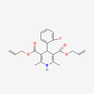 molecular formula C21H22FNO4 B4985460 diallyl 4-(2-fluorophenyl)-2,6-dimethyl-1,4-dihydro-3,5-pyridinedicarboxylate 
