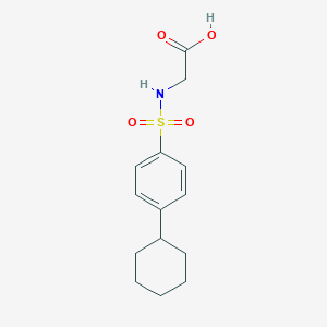 molecular formula C14H19NO4S B498548 2-(4-环己基苯磺酰胺基)乙酸 CAS No. 857041-77-1