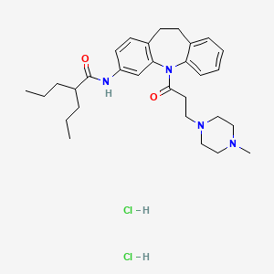 molecular formula C30H44Cl2N4O2 B4985484 N-{5-[3-(4-methyl-1-piperazinyl)propanoyl]-10,11-dihydro-5H-dibenzo[b,f]azepin-3-yl}-2-propylpentanamide dihydrochloride 
