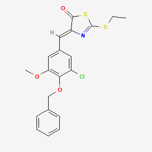 molecular formula C20H18ClNO3S2 B4985485 4-[4-(benzyloxy)-3-chloro-5-methoxybenzylidene]-2-(ethylthio)-1,3-thiazol-5(4H)-one 