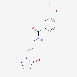 molecular formula C15H17F3N2O2 B4985490 N-[3-(2-oxo-1-pyrrolidinyl)propyl]-3-(trifluoromethyl)benzamide 