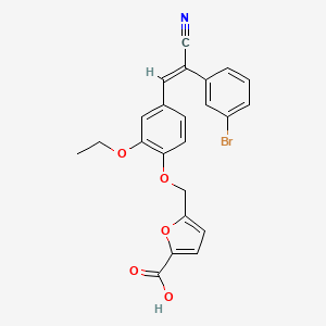 molecular formula C23H18BrNO5 B4985499 5-({4-[2-(3-bromophenyl)-2-cyanovinyl]-2-ethoxyphenoxy}methyl)-2-furoic acid 