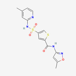 molecular formula C15H14N4O4S2 B4985537 N-(5-methyl-3-isoxazolyl)-4-{[(4-methyl-2-pyridinyl)amino]sulfonyl}-2-thiophenecarboxamide 