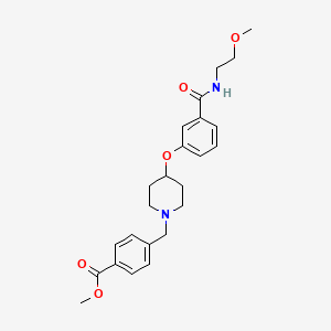 molecular formula C24H30N2O5 B4985539 methyl 4-{[4-(3-{[(2-methoxyethyl)amino]carbonyl}phenoxy)-1-piperidinyl]methyl}benzoate 