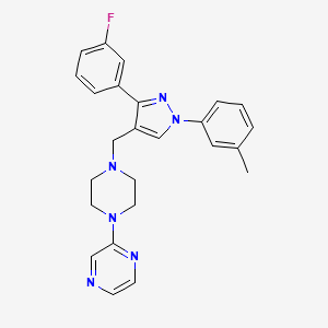2-(4-{[3-(3-fluorophenyl)-1-(3-methylphenyl)-1H-pyrazol-4-yl]methyl}-1-piperazinyl)pyrazine