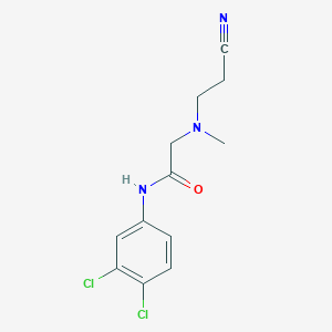 molecular formula C12H13Cl2N3O B4985549 N~2~-(2-cyanoethyl)-N~1~-(3,4-dichlorophenyl)-N~2~-methylglycinamide 