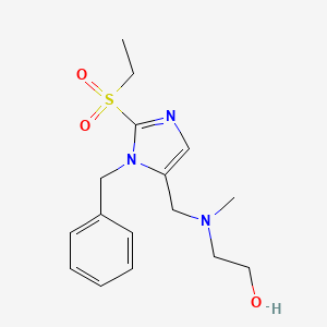 molecular formula C16H23N3O3S B4985553 2-[{[1-benzyl-2-(ethylsulfonyl)-1H-imidazol-5-yl]methyl}(methyl)amino]ethanol 