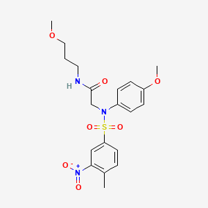 molecular formula C20H25N3O7S B4985562 N~2~-(4-methoxyphenyl)-N~1~-(3-methoxypropyl)-N~2~-[(4-methyl-3-nitrophenyl)sulfonyl]glycinamide 