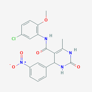 molecular formula C19H17ClN4O5 B4985576 N-(5-chloro-2-methoxyphenyl)-6-methyl-4-(3-nitrophenyl)-2-oxo-1,2,3,4-tetrahydro-5-pyrimidinecarboxamide 