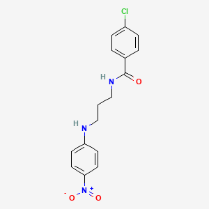 molecular formula C16H16ClN3O3 B4985625 4-chloro-N-{3-[(4-nitrophenyl)amino]propyl}benzamide 