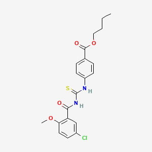 molecular formula C20H21ClN2O4S B4985635 butyl 4-({[(5-chloro-2-methoxybenzoyl)amino]carbonothioyl}amino)benzoate 