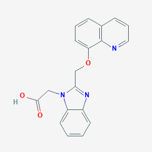 molecular formula C19H15N3O3 B498564 {2-[(Quinolin-8-yloxy)methyl]-1H-benzimidazol-1-YL}acetic acid CAS No. 878436-89-6