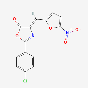 molecular formula C14H7ClN2O5 B4985645 2-(4-chlorophenyl)-4-[(5-nitro-2-furyl)methylene]-1,3-oxazol-5(4H)-one 