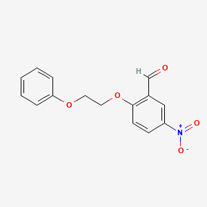 molecular formula C15H13NO5 B4985646 5-nitro-2-(2-phenoxyethoxy)benzaldehyde 