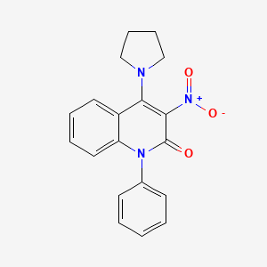 molecular formula C19H17N3O3 B4985662 3-nitro-1-phenyl-4-(1-pyrrolidinyl)-2(1H)-quinolinone 