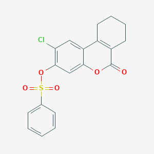 molecular formula C19H15ClO5S B4985672 2-chloro-6-oxo-7,8,9,10-tetrahydro-6H-benzo[c]chromen-3-yl benzenesulfonate 