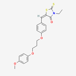 molecular formula C22H23NO4S2 B4985698 3-ethyl-5-{4-[3-(4-methoxyphenoxy)propoxy]benzylidene}-2-thioxo-1,3-thiazolidin-4-one 