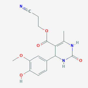 molecular formula C16H17N3O5 B4985699 2-cyanoethyl 4-(4-hydroxy-3-methoxyphenyl)-6-methyl-2-oxo-1,2,3,4-tetrahydro-5-pyrimidinecarboxylate 