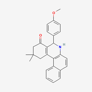 molecular formula C26H25NO2 B4985705 5-(4-methoxyphenyl)-2,2-dimethyl-2,3,5,6-tetrahydrobenzo[a]phenanthridin-4(1H)-one 