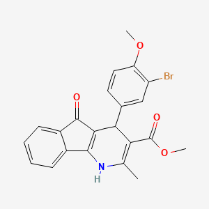 molecular formula C22H18BrNO4 B4985708 methyl 4-(3-bromo-4-methoxyphenyl)-2-methyl-5-oxo-4,5-dihydro-1H-indeno[1,2-b]pyridine-3-carboxylate 