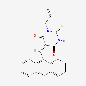 molecular formula C22H16N2O2S B4985726 1-allyl-5-(9-anthrylmethylene)-2-thioxodihydro-4,6(1H,5H)-pyrimidinedione 
