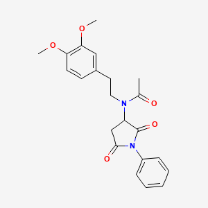 molecular formula C22H24N2O5 B4985732 N-[2-(3,4-dimethoxyphenyl)ethyl]-N-(2,5-dioxo-1-phenyl-3-pyrrolidinyl)acetamide 