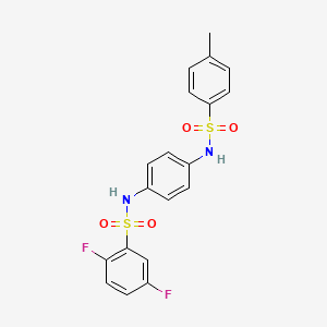 molecular formula C19H16F2N2O4S2 B4985738 2,5-difluoro-N-(4-{[(4-methylphenyl)sulfonyl]amino}phenyl)benzenesulfonamide 