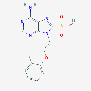 molecular formula C14H15N5O4S B498575 6-amino-9-[2-(2-methylphenoxy)ethyl]-9H-purine-8-sulfonic acid 