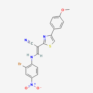 molecular formula C19H13BrN4O3S B4985757 3-[(2-bromo-4-nitrophenyl)amino]-2-[4-(4-methoxyphenyl)-1,3-thiazol-2-yl]acrylonitrile 