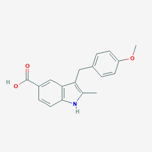 molecular formula C18H17NO3 B498579 3-(4-methoxybenzyl)-2-methyl-1H-indole-5-carboxylic acid 