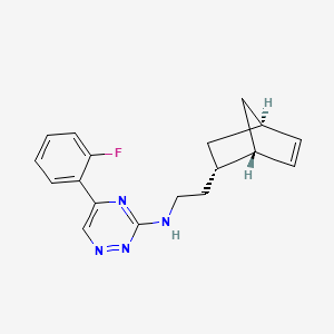 molecular formula C18H19FN4 B4985799 N-{2-[(1S*,2S*,4S*)-bicyclo[2.2.1]hept-5-en-2-yl]ethyl}-5-(2-fluorophenyl)-1,2,4-triazin-3-amine 