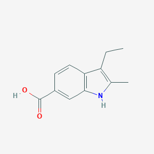 molecular formula C12H13NO2 B498580 3-ethyl-2-methyl-1H-indole-6-carboxylic acid 
