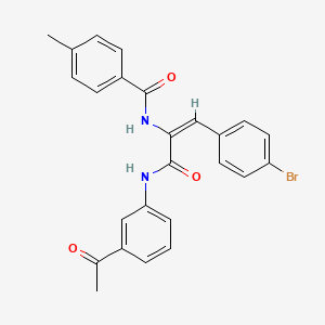 molecular formula C25H21BrN2O3 B4985807 N-[1-{[(3-acetylphenyl)amino]carbonyl}-2-(4-bromophenyl)vinyl]-4-methylbenzamide 