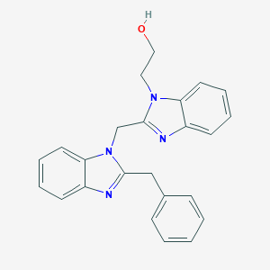 molecular formula C24H22N4O B498581 2-{2-[(2-benzyl-1H-benzimidazol-1-yl)methyl]-1H-benzimidazol-1-yl}ethanol 