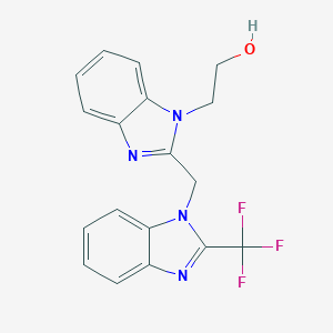 molecular formula C18H15F3N4O B498582 2-(2-{[2-(trifluoromethyl)-1H-benzimidazol-1-yl]methyl}-1H-benzimidazol-1-yl)ethanol 