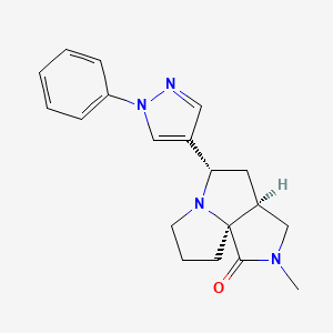 molecular formula C19H22N4O B4985820 (3aS*,5S*,9aS*)-2-methyl-5-(1-phenyl-1H-pyrazol-4-yl)hexahydro-7H-pyrrolo[3,4-g]pyrrolizin-1(2H)-one 