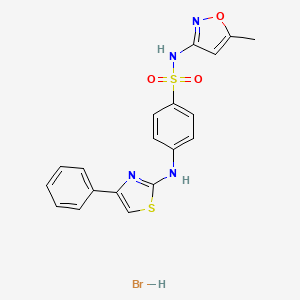 molecular formula C19H17BrN4O3S2 B4985829 N-(5-methyl-3-isoxazolyl)-4-[(4-phenyl-1,3-thiazol-2-yl)amino]benzenesulfonamide hydrobromide 