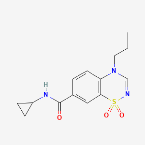 molecular formula C14H17N3O3S B4985851 N-cyclopropyl-4-propyl-4H-1,2,4-benzothiadiazine-7-carboxamide 1,1-dioxide 