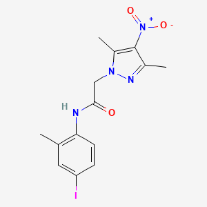 molecular formula C14H15IN4O3 B4985856 2-(3,5-dimethyl-4-nitro-1H-pyrazol-1-yl)-N-(4-iodo-2-methylphenyl)acetamide 