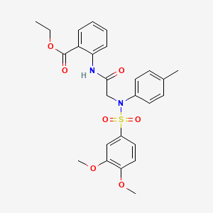 molecular formula C26H28N2O7S B4985860 ethyl 2-{[N-[(3,4-dimethoxyphenyl)sulfonyl]-N-(4-methylphenyl)glycyl]amino}benzoate 
