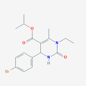 molecular formula C17H21BrN2O3 B4985871 isopropyl 4-(4-bromophenyl)-1-ethyl-6-methyl-2-oxo-1,2,3,4-tetrahydro-5-pyrimidinecarboxylate 