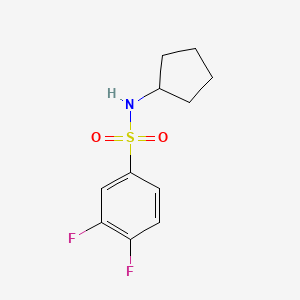 molecular formula C11H13F2NO2S B4985877 N-cyclopentyl-3,4-difluorobenzenesulfonamide 