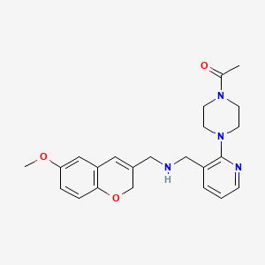molecular formula C23H28N4O3 B4985879 1-[2-(4-acetyl-1-piperazinyl)-3-pyridinyl]-N-[(6-methoxy-2H-chromen-3-yl)methyl]methanamine 