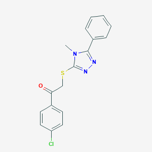 molecular formula C17H14ClN3OS B498588 1-(4-chlorophenyl)-2-[(4-methyl-5-phenyl-4H-1,2,4-triazol-3-yl)sulfanyl]ethanone 