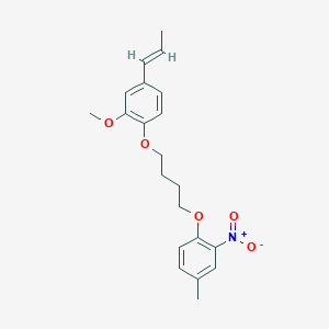molecular formula C21H25NO5 B4985887 2-methoxy-1-[4-(4-methyl-2-nitrophenoxy)butoxy]-4-(1-propen-1-yl)benzene 