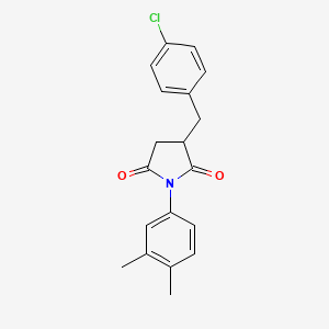 molecular formula C19H18ClNO2 B4985899 3-(4-chlorobenzyl)-1-(3,4-dimethylphenyl)-2,5-pyrrolidinedione 