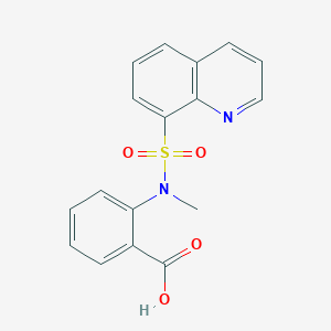 molecular formula C17H14N2O4S B498590 2-[Methyl(quinolin-8-ylsulfonyl)amino]benzoic acid 