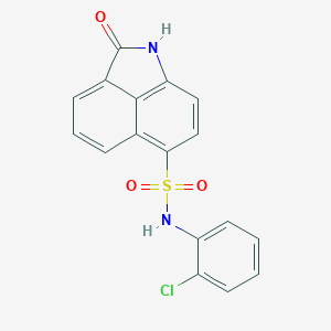 molecular formula C17H11ClN2O3S B498591 N-(2-chlorophenyl)-2-oxo-1,2-dihydrobenzo[cd]indole-6-sulfonamide 